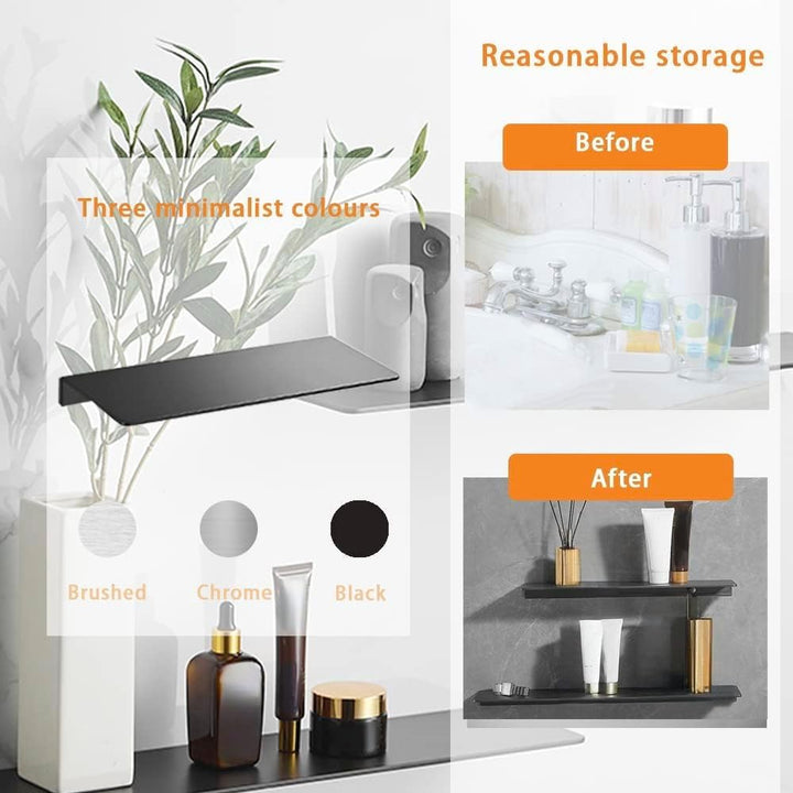 40CM Duschablage Ohne Bohren Aluminium Badablage Schwarz Selbstklebende für Badezimmer Schlafzimmer