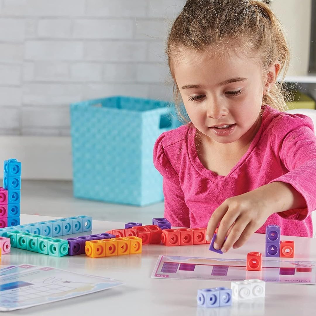 Learning Resources MathLink-Steckwürfel für die Vorschule, Mathe-Aktivitätsset: Fantastische Gebilde