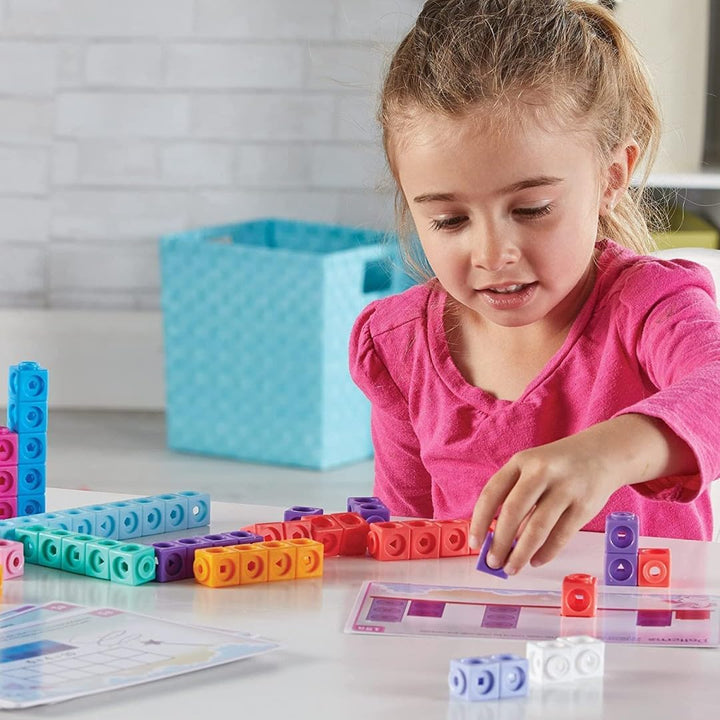 Learning Resources MathLink-Steckwürfel für die Vorschule, Mathe-Aktivitätsset: Fantastische Gebilde