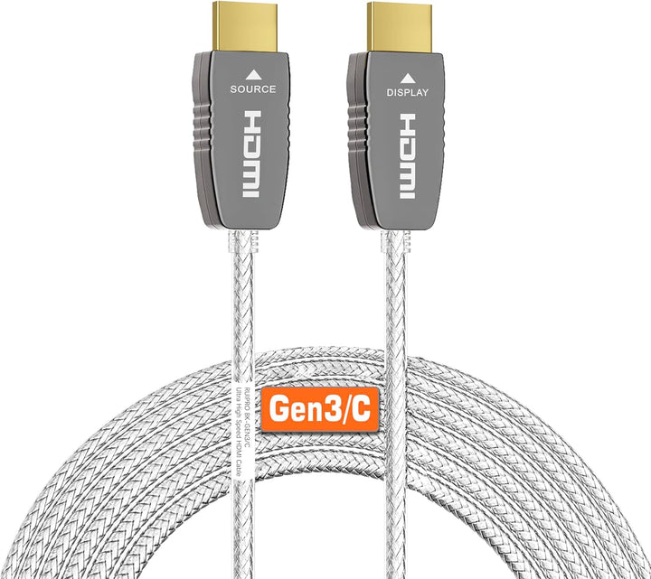 RUIPRO 8K HDMI Glasfaser Zertifiziert Kabel 10M, Optisches HDMI 2.1 48Gbps 8K@60Hz 4K@120Hz Dynamic