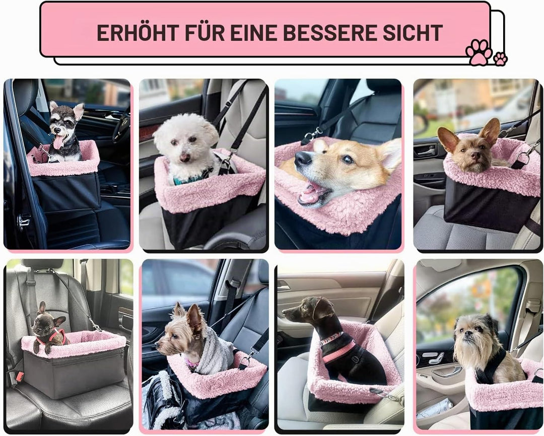 Hunde-Autositz für kleine Hunde, Erhöhter Hundesitz für Hunde Welpenautositz Hundeaussicht, Haustier