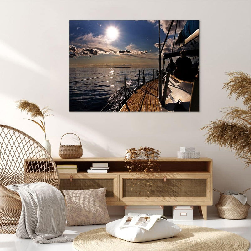 Bilder auf Leinwand 100x70cm Leinwandbild Kroatien Yacht Segeln Segelboot Gross Wanddeko Bild Schlaf