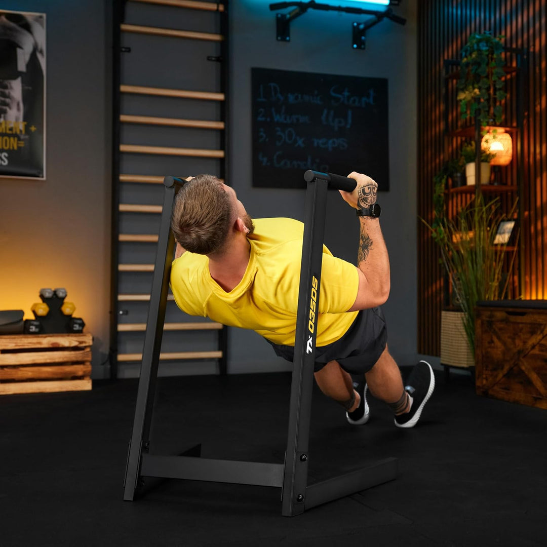 TREX SPORT Dip Barren Dip Station TX-035DS | Push Up Dip Ständer aus Stahl, Stabil & Rutschfest, bis