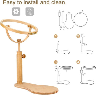 Stickerei Ständer Hoop Einstellbare Holz Stickrahmen Kreis Holzrahmen Kreuzstich Rack Stand Sewing T