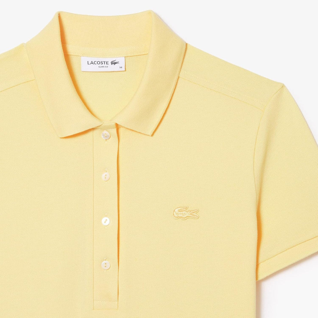 Lacoste Damen PF5462 Hemd mit Kragen, Rippstrick, Jaune, 38