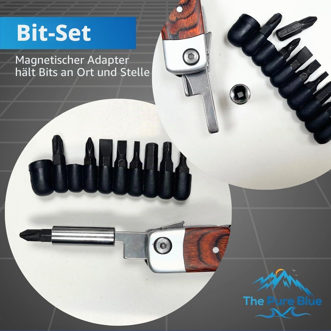 Palisanderholz Multitool Messer & Werkzeuge, Taschenmesser, Robuste Gürteltasche, Nadel- & Kombizang