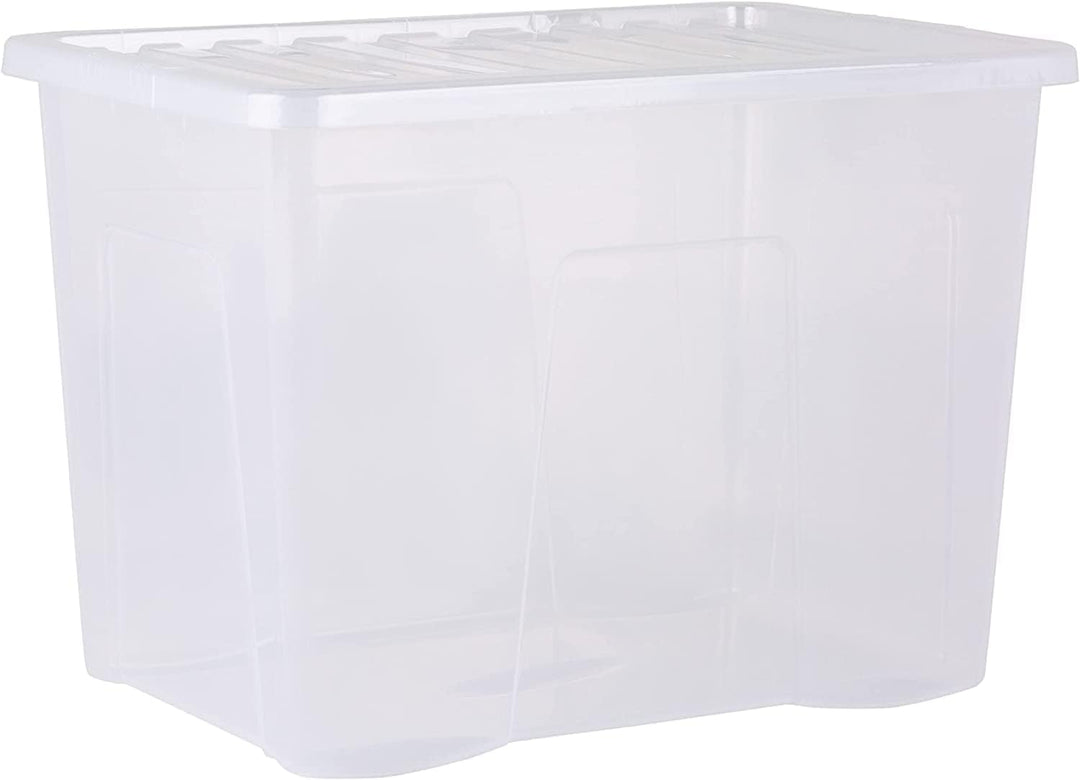 Wham 5X 11315 Crystal Box mit Deckel - 80 Liter - 60 x 40 x 42 cm - Transparent