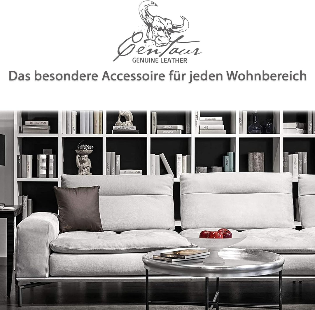 Centaur - Deko Lederkissen 40 x 40 cm für Sofa oder Schlafzimmer Chocolate - Echt Leder Kissen Echtl