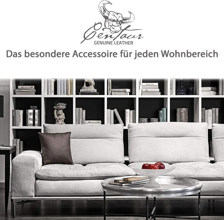 Centaur - Deko Lederkissen 40 x 40 cm für Sofa oder Schlafzimmer Chocolate - Echt Leder Kissen Echtl