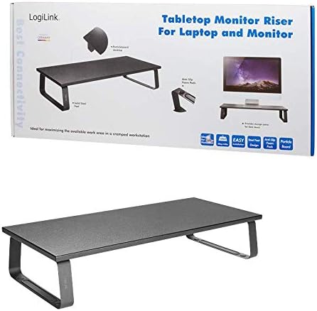 LogiLink TV- Monitorerhöhung aus Stahl & stabiler Spanplatte & EVA Polster (Dicke: 1,2cm), max. Bela