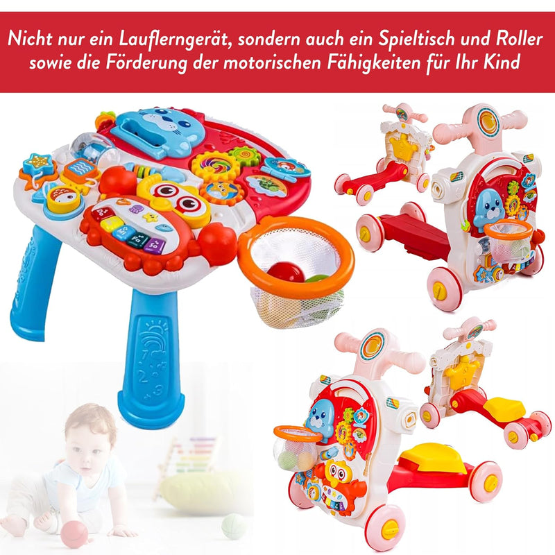 COIL Lauflernwagen 5-in-1 - Lernspielzeug mit Musik und Licht, höhenverstellbar - Baby Gehhilfe - La