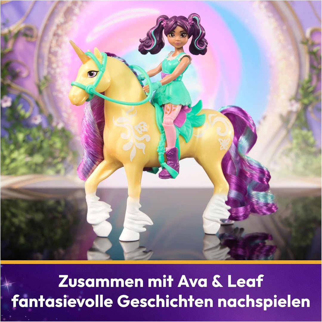 Unicorn Academy AVA und Einhorn Leaf Set - ca. 12 cm grosse Originalfiguren zur beliebten Netflix Se