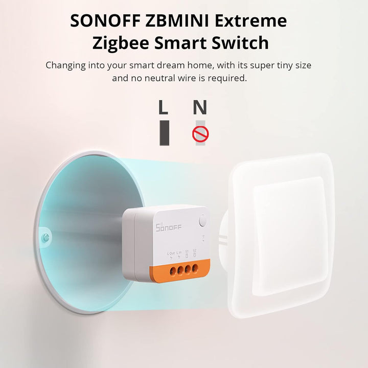SONOFF Zigbee Smart Schalter,ZBMINIL2 2 Stück 2 Way Smart Switch(Kein Neutralleiter Erforderlich),Sm