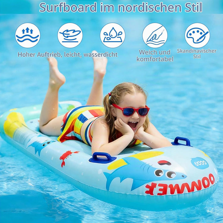 CIYIN Schwimmbrett Bodyboard Aufblasbar, Surfbrett Bodyboard mit Griffen, Schwimmhilfe Aufblasbar Ki