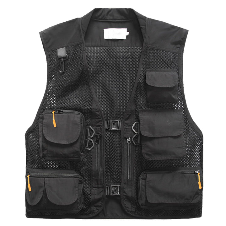 Freiesoldaten Herren Multi Pocket Weste Draussen Angeln Camping Mantel Atmungsaktives Netz Lässige W