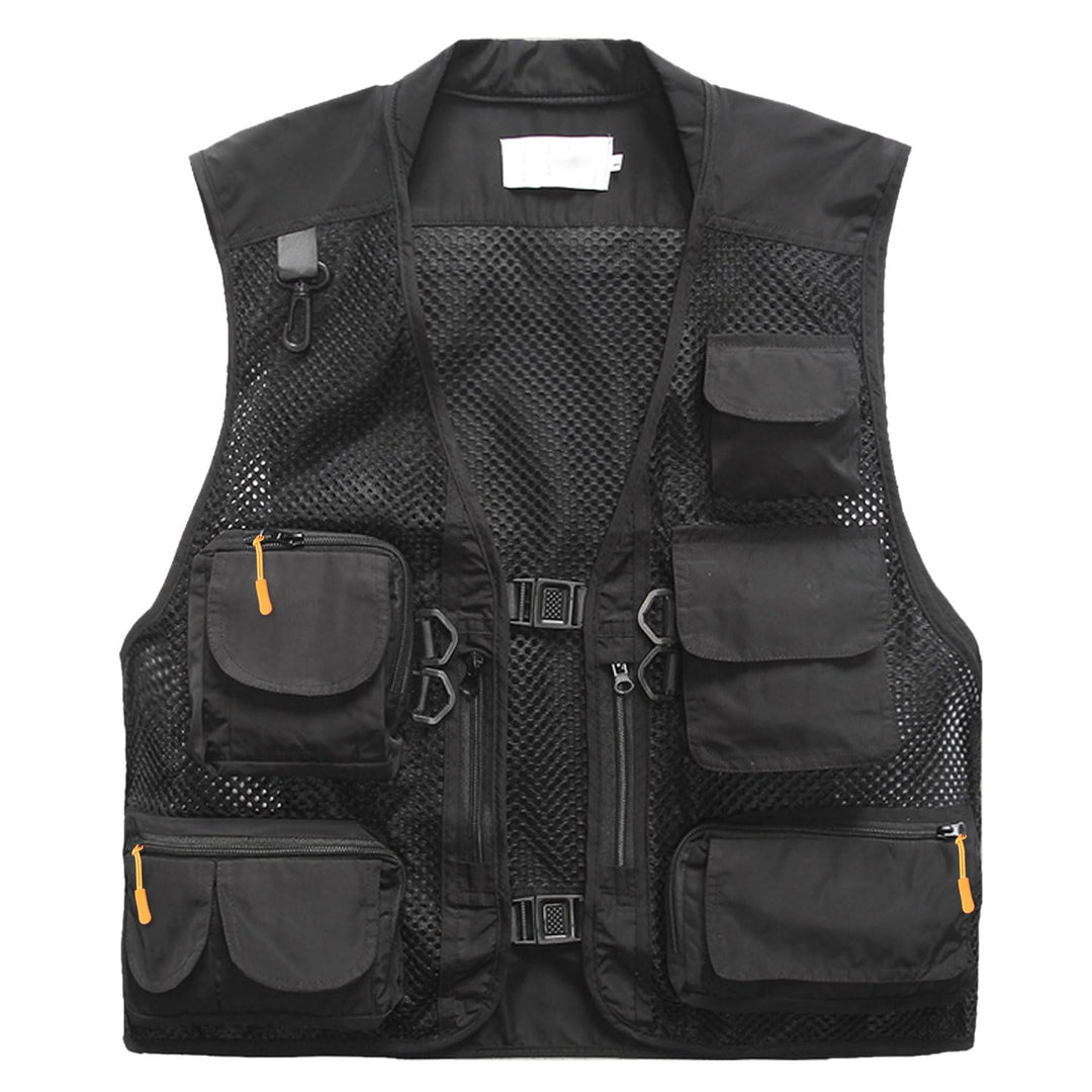 Freiesoldaten Herren Multi Pocket Weste Draussen Angeln Camping Mantel Atmungsaktives Netz Lässige W