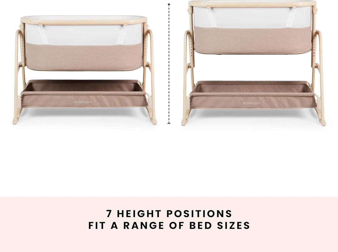 Ickle Bubba Bubba&Me Luxe Nachttisch Krippe - Co-Sleeper Babybett mit Rock oder Statischem Modus, ve