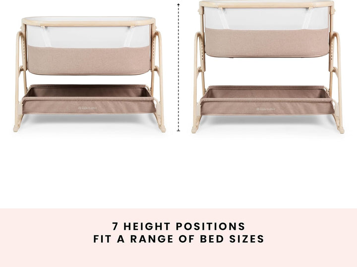 Ickle Bubba Bubba&Me Luxe Nachttisch Krippe - Co-Sleeper Babybett mit Rock oder Statischem Modus, ve