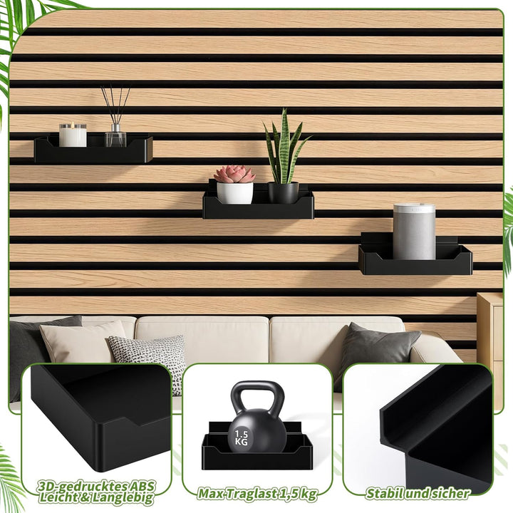 Meetory Zubehör für Akustikpaneele - 2 Stück Regal für Akustikpaneele Ohne Bohren Wandorganizer Wand
