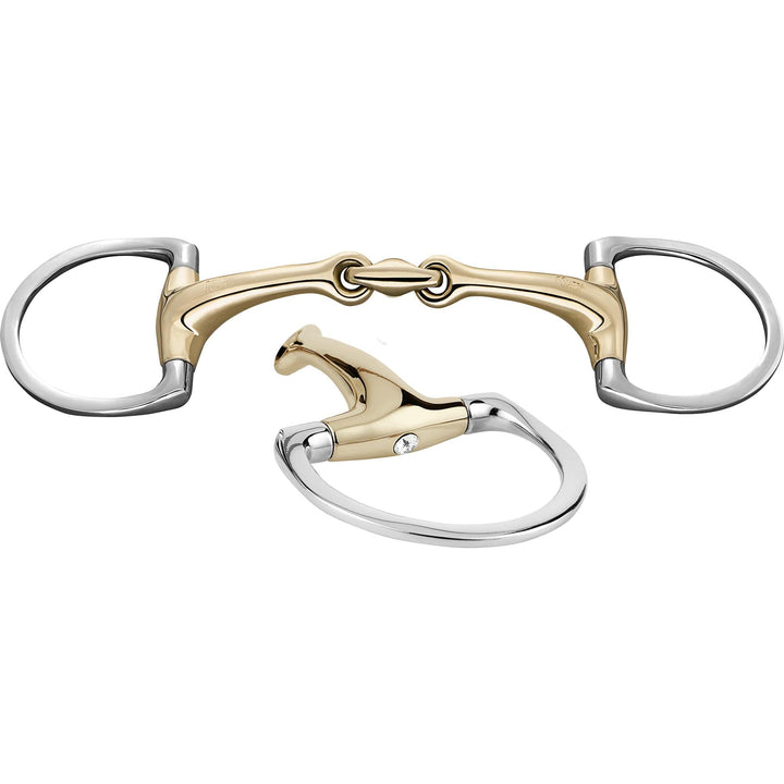Sprenger Dynamic RS Olivenkopfgebiss mit D-förmigem Ring 16 mm doppelt gebrochen mit Glas-Kristall -