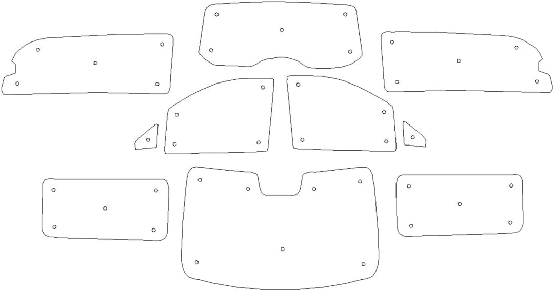 Fensterrollo-Set für Mercedes V-Klasse (2014-Datum) XLWB/Öffnung hinten 1/4 Fenster reversibel und T