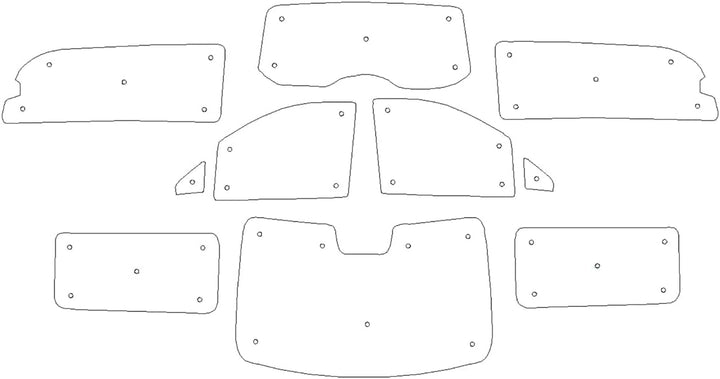 Fensterrollo-Set für Mercedes V-Klasse (2014-Datum) XLWB/Öffnung hinten 1/4 Fenster reversibel und T
