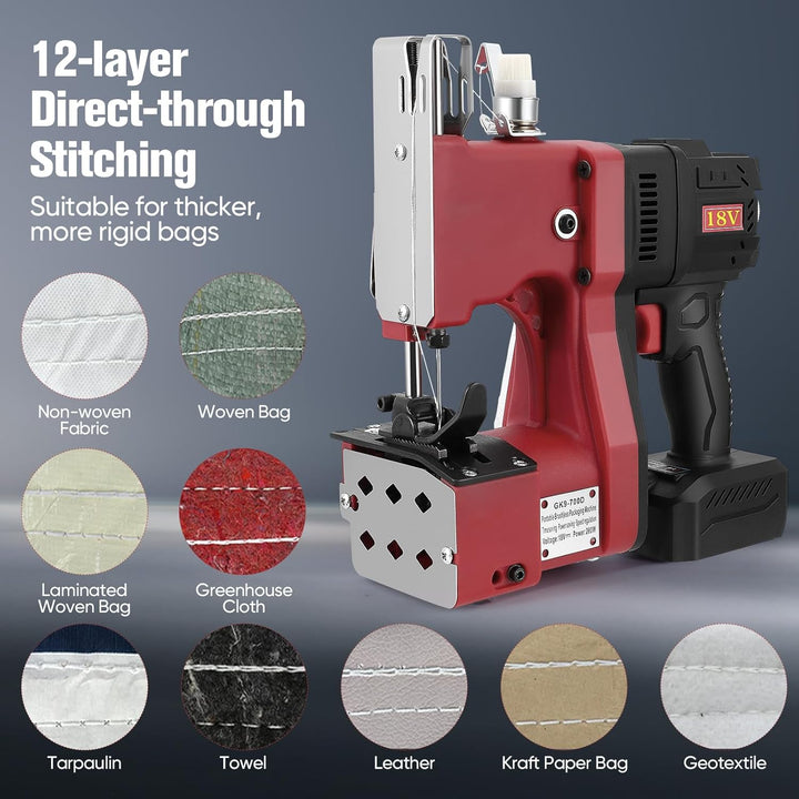 Electric Bag Sewing Machine Portable Bag Sealing Machine Industrial Portable Sewing Machine for Fabr