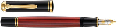 Pelikan Fine-Writing Pelikan 925131 Kolbenfüllhalter Souverän M400 Schwarz/Rot, Feder EF schwarz / r