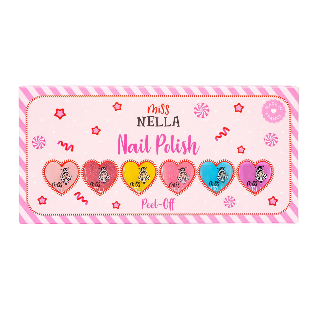Miss Nella SUMMER SPARKLE - 5er Pack Kinder Nagellack mit Peel-off-Formel auf Wasserbasis Non-Toxic