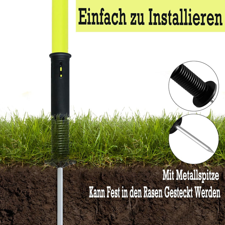 Slalomstangen Fussball Set Slalom Stangen 6er Trainingsstangen Agility Set Für Hunde mit Federgelenk