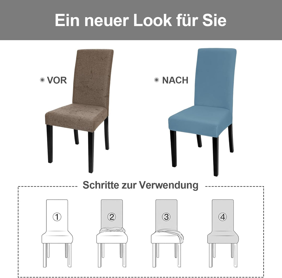 Yugarlibi Stuhlhussen 6er Set Stretch Stuhlhussen Schwingstuhl Elastische Hussen Stuhlbezug Abnehmba