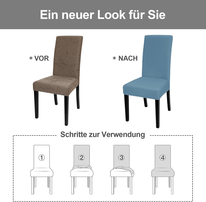 Yugarlibi Stuhlhussen 6er Set Stretch Stuhlhussen Schwingstuhl Elastische Hussen Stuhlbezug Abnehmba
