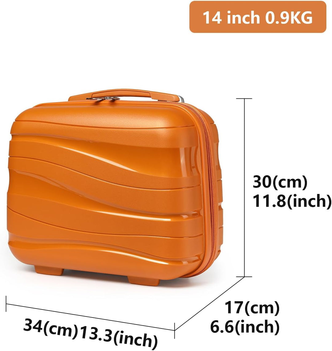 KONO Kosmetikkoffer Beautycase Kabinengepäck Damen PP Schminkkoffer (Orange) Orange S, Orange S