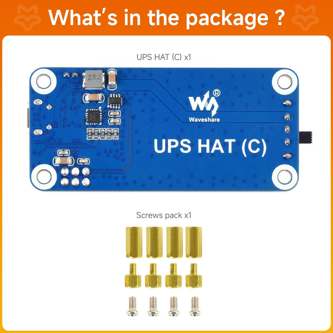 LUCKFOX UPS HAT (C) 5V Uninterruptible Power Supply for Raspberry Pi Zero