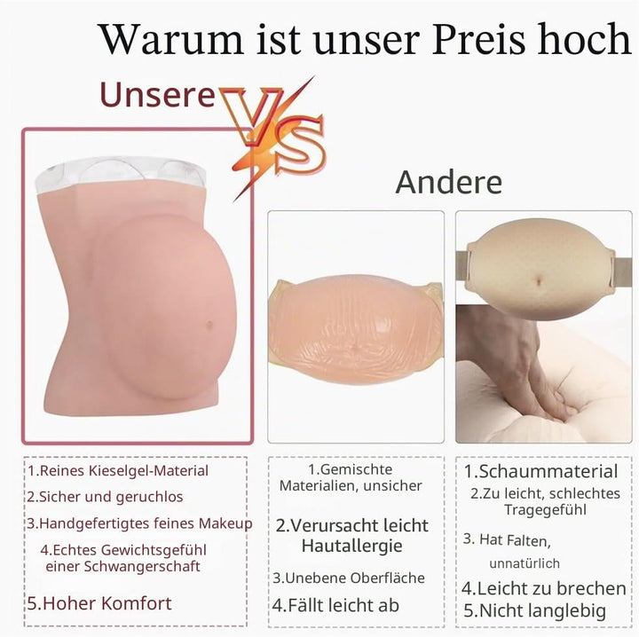 EQAIWUJIE Künstlicher Schwangerschaftsbauch aus Silikon, für Film und Fernseher, Requisiten für Cosp