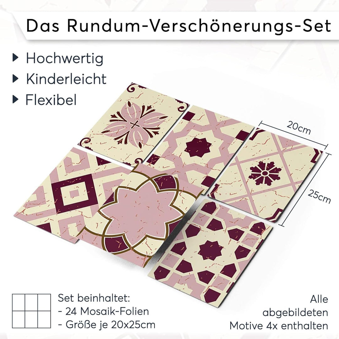 CREATISTO Mosaik Klebefliesen Stickerfliesen Fliesenfolie - Klebe Folie für Wandfliesen I Klebeflies