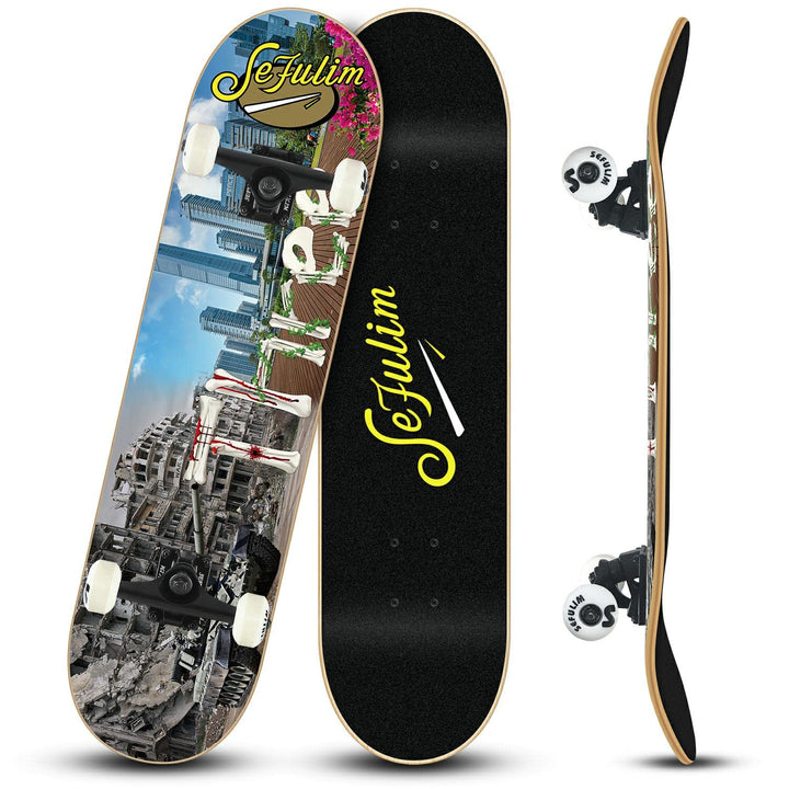 Sefulim Skateboard Adult Komplettboard 31 x 8 Zoll£¬ mit ABEC-7 Kugellager 7 Layer Ahorn f¨¹r Anf?ng