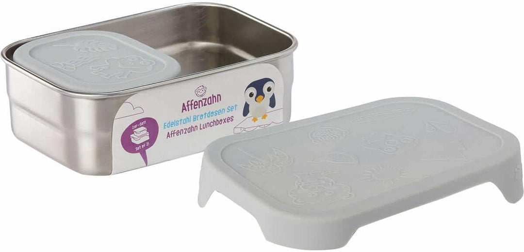 Affenzahn Edelstahl Brotdosen Set inkl. Snack-Box Silikon-Deckel BPA-frei Spülmaschinenfest Koala, K