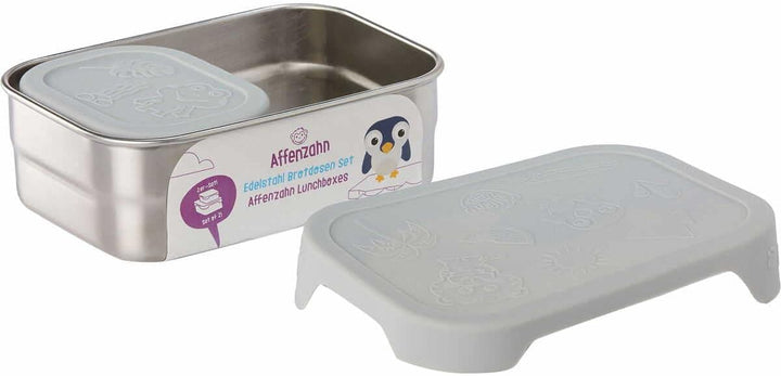 Affenzahn Edelstahl Brotdosen Set inkl. Snack-Box Silikon-Deckel BPA-frei Spülmaschinenfest Koala, K