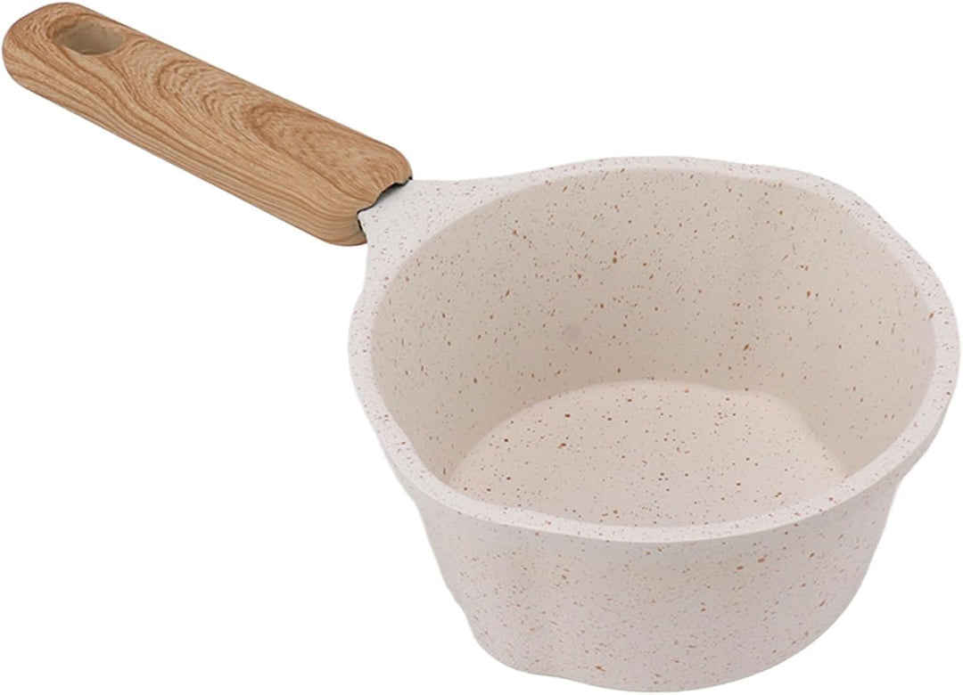 Antihaftbeschichteter Kleiner Topf, Kleiner Weisser Sossentopf, Milchtopf Mit Flachem Boden, Multifu