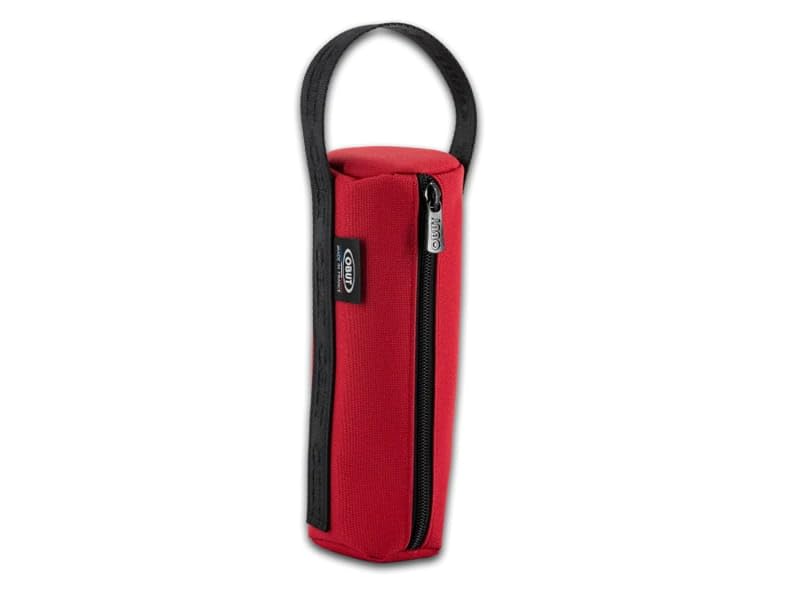 Obut Tasche mit 3 Boccia-Kugeln, Stoff, Kirschrot