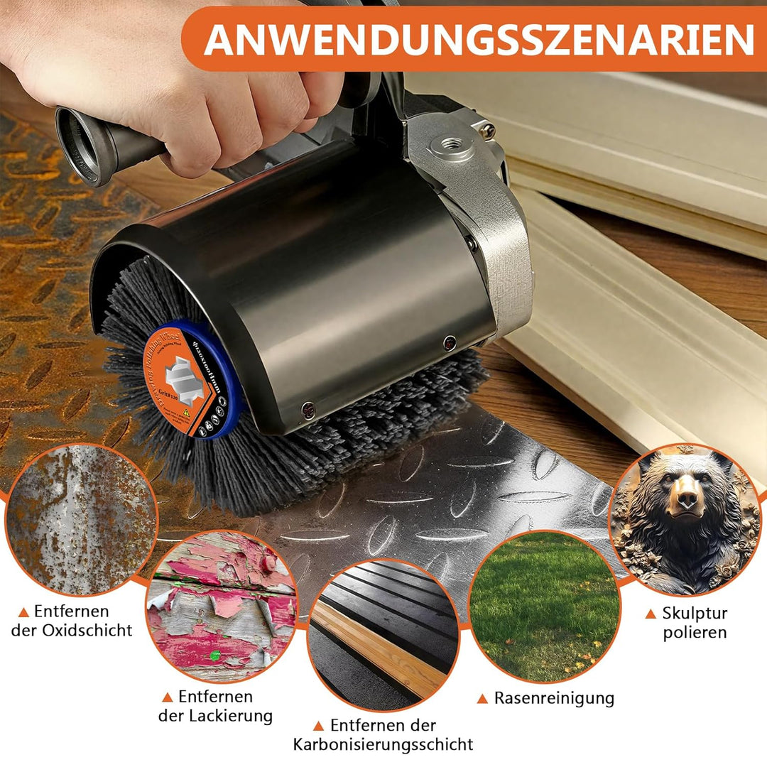 Nylonbürsten #120 Körnung| 120x100mm Schleifbürsten| Polierbürste zum Holzverarbeitung| Bürste für S