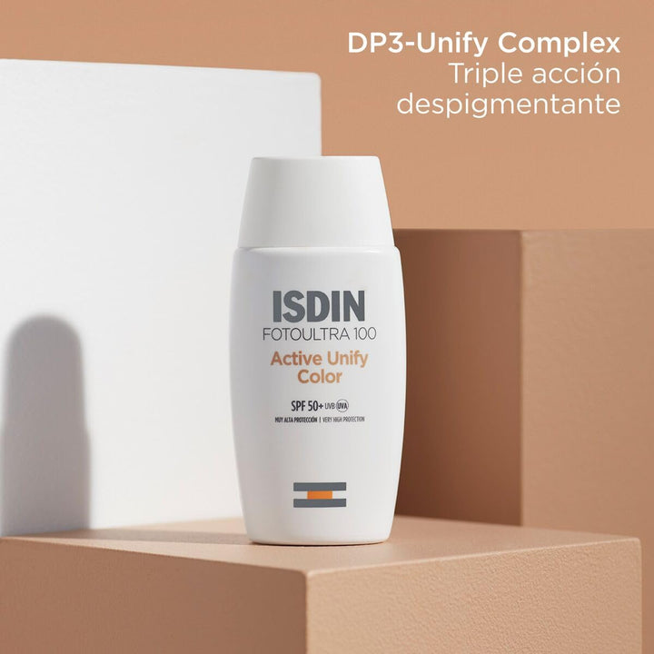 ISDIN FotoUltra 100 ISDIN Active Unify Color SPF 50+ - Sonnenschutz für das Gesicht, hellt den Hautt