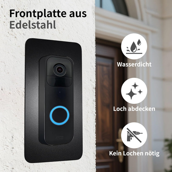 Edelstahl Blende für Blink Videotürklingel, Video-Doorbell Halterung – Robuste Halterung und Zubehör
