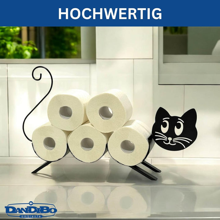 DanDiBo Toilettenpapierhalter Stehend Katze Klopapierhalter 96622 WC Rollenhalter Freistehend WC Pap