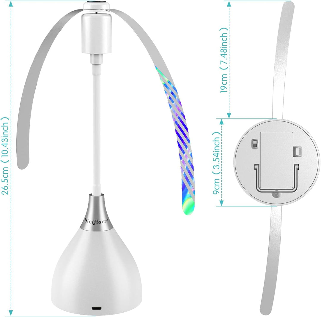 3er Fliegenwedler, USB C Fliegenabwehr mit Schalter | Automatischer & biegbarer Fliegenvertreiber mi