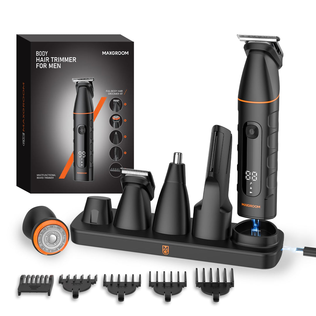 MAXGROOM 5 in 1 Elektrorasierer für Herren, sicherer Körperhaarentferner, tragbarer Rasierer, Intime