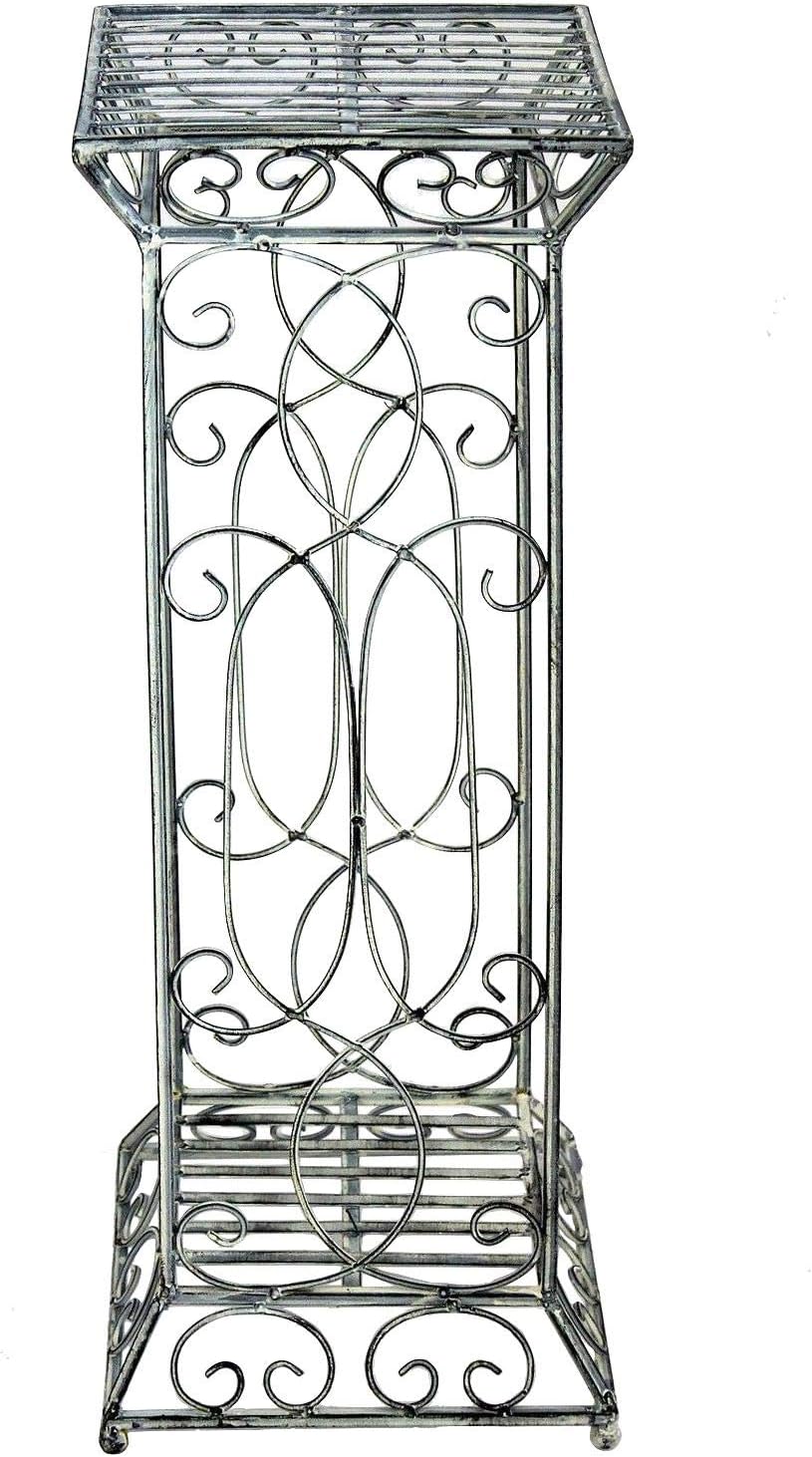 DanDiBo Blumenhocker Metall Weiss Eckig 63 cm Blumenständer 20304 Blumensäule