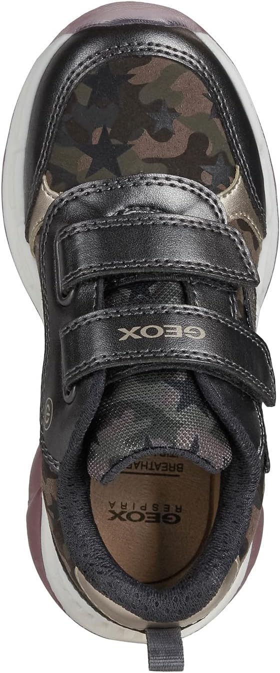 Geox Mädchen J Spaziale Girl A Sneaker 30 EU Dk Grey, 30 EU Dk Grey
