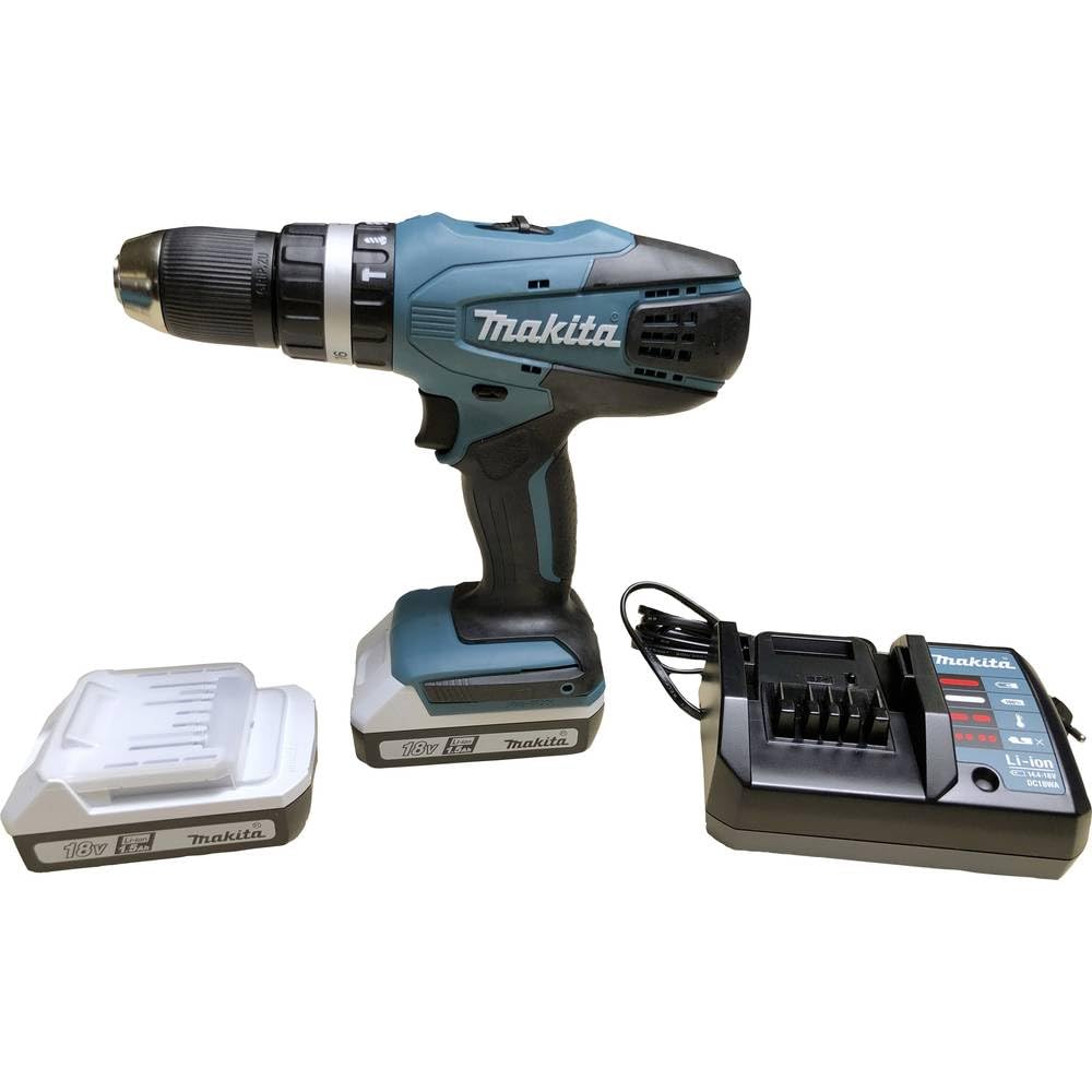 Makita DF457DWE Akku-Bohrschrauber, 18 V, Schwarz, Blau, Size 0 Türkis, 0 Türkis